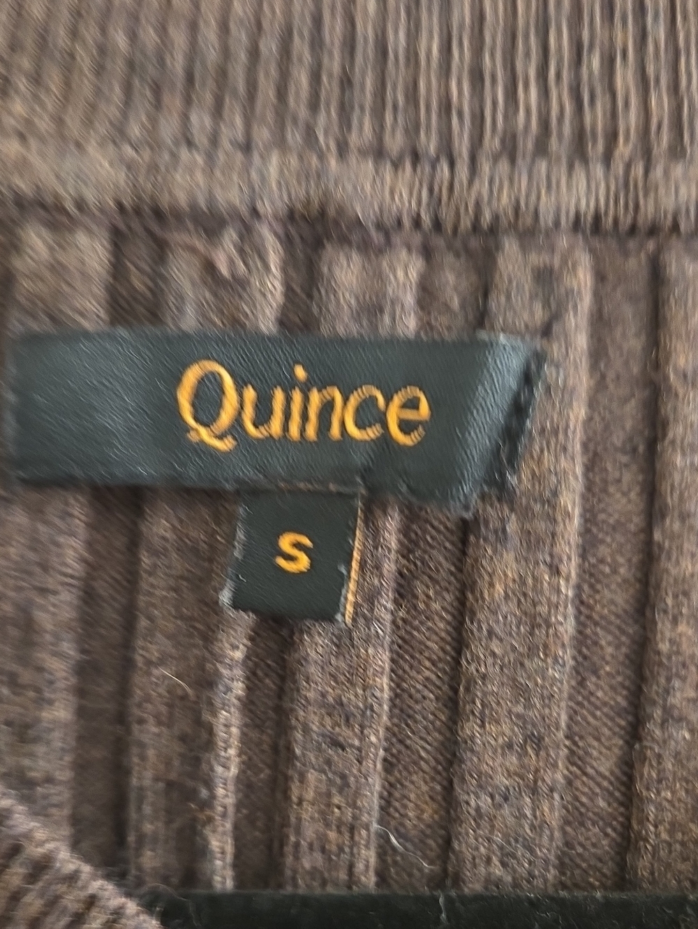 Quince Cotton Cashmere Ribbed Long Sleeve Crew Midi Dress In Mocha Heather - Picture 2 of 3